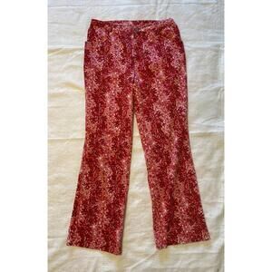 Vintage Oilily Red Floral Cotton 5 pocket jean style pants Euro 38
